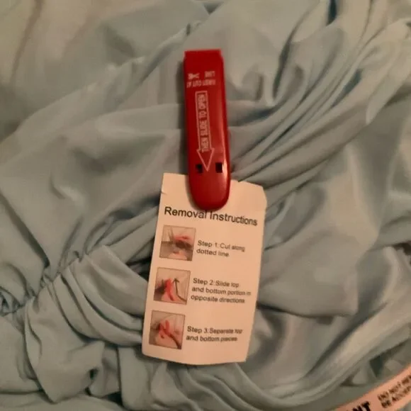 Mac Duggal 26485 Blue Foldover Long Sleeve Jeweled Midi Dress - Picture 14 of 14